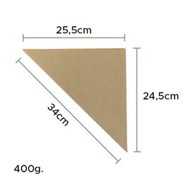 Cono di Carta Antigrasso Kraft 34cm 400gr (100 Pezzi)