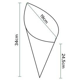 Cono di Carta Antigrasso Kraft 34cm 400gr (100 Pezzi)