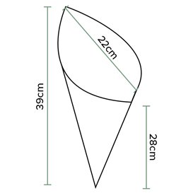 Cono di Carta Antigrasso Kraft 39cm 600gr (100 Pezzi)