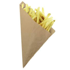 Cono di Carta Antigrasso Kraft 27,5cm 250gr (100 Pezzi)