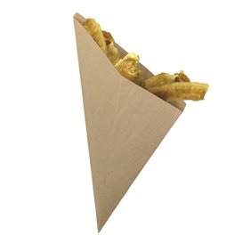Cono di Carta Antigrasso Kraft 34cm 400gr (2.000 Pezzi)