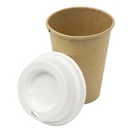 Coperchio con Foro in Fibra di Cellulosa Modellata Bianco Ø7,0cm (2.160 Pezzi)