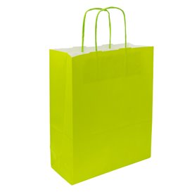 Buste Shopper in Carta Verde 90g/m² 28+10x22 cm (25 Pezzi)