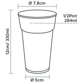 Bicchiere di Plastica PP Trasparente 375 ml Ø8,0cm (74 Pezzi)