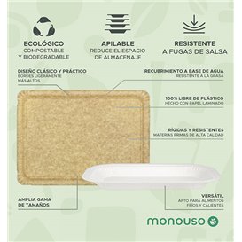 Vassoio di Cartone Rettangolare Bianco 12x19cm (700 Pezzi)