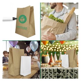 Sacchetto di Carta Kraft 50g/m² 22+12x30cm (25 Pezzi)