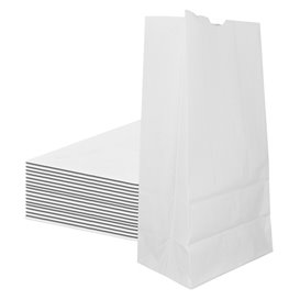 Sacchetto di Carta Kraft Bianco 60g/m² 18+11x34cm (500 Pezzi)