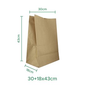 Sacchetto di Carta Kraft 75g/m² 30+18x43cm (25 Pezzi)