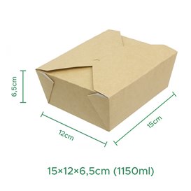 Contenitore di Cibo Kraft 15x12x6,5cm (200 Pezzi)