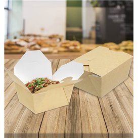 Contenitore di Cibo Kraft 19,7x14x6,5cm 1800ml (25 Pezzi)