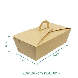 Contenitore di Cibo "Doggy Bag" Kraft 20x10x7cm (140 Pezzi)