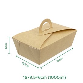 Contenitore di Cibo "Doggy Bag" Kraft 16x9,5x6cm (25 Pezzi)