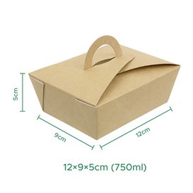 Contenitore di Cibo "Doggy Bag" Kraft 12x9x5cm (25 Pezzi)