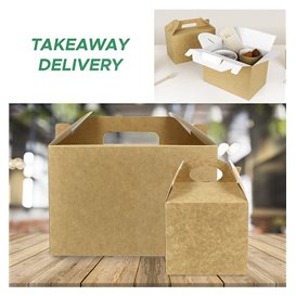 Scatola Menu Kraft 13,1x13,1x11,5cm (250 Pezzi)