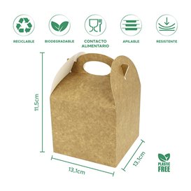 Scatola Menu Kraft 13,1x13,1x11,5cm (25 Pezzi)