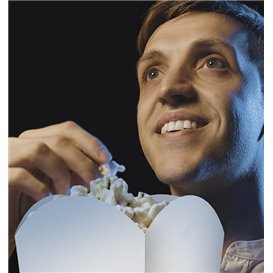 Scatola Pop Corn Piccolo Bianca 45gr 6,5x8,5x15cm (700 Pezzi)