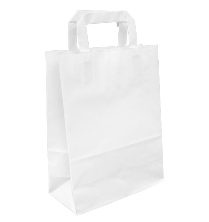 Buste Shopper in Carta Bianca 100g/m² 22+11x27cm (25 Pezzi) Buste Shopper in Carta Bianca 100g/m² 22+11x27cm (25 Pezzi)