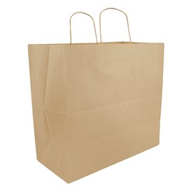Buste Shopper in Carta Kraft 70g/m² 25+17x26cm (50 Pezzi)