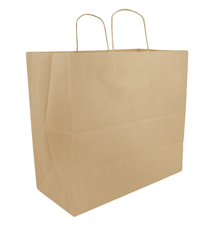 Buste Shopper in Carta Kraft 70g/m² 25+17x26cm (50 Pezzi)
