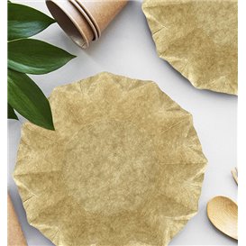 Piatto Fondo di Carta Kraft “Flower” Ø16cm 245g/m² (800 Pezzi)
