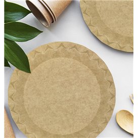 Piatto di Carta Kraft “Flower” Ø23cm 245g/m² (50 Pezzi)