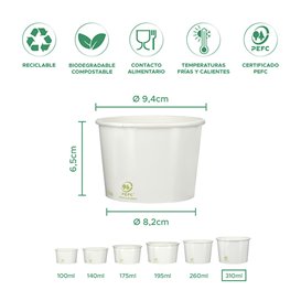Coppette di Carta Ecologica per Gelato 310ml (50 Pezzi)