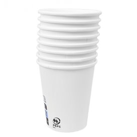 Bicchiere di Carta 9Oz/280ml Bianco Ø8,0cm (50 Pezzi)