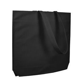 Sacchetto TNT Manico Lungo Nero 48+10x35cm (25 Pezzi)