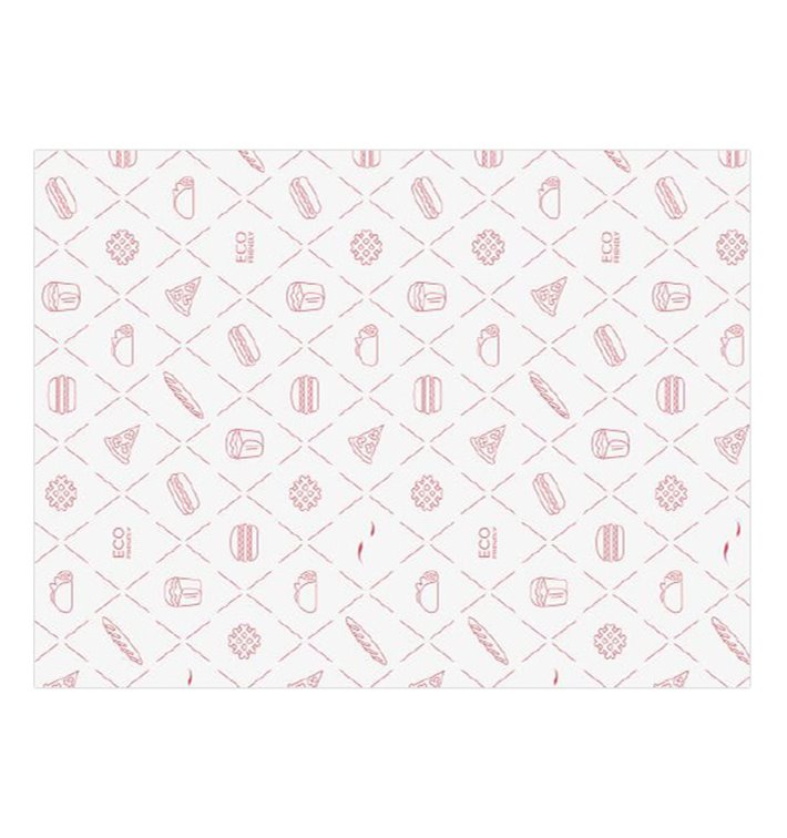 Carta Antigrasso Eco Rosso 30x40cm (1.000 Pezzi) Carta Antigrasso Eco Rosso 30x40cm (1.000 Pezzi)