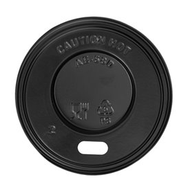 Coperchio con foro PS per tazza in cartone nero da 3Oz Ø5,8cm (1.000 Pezzi)