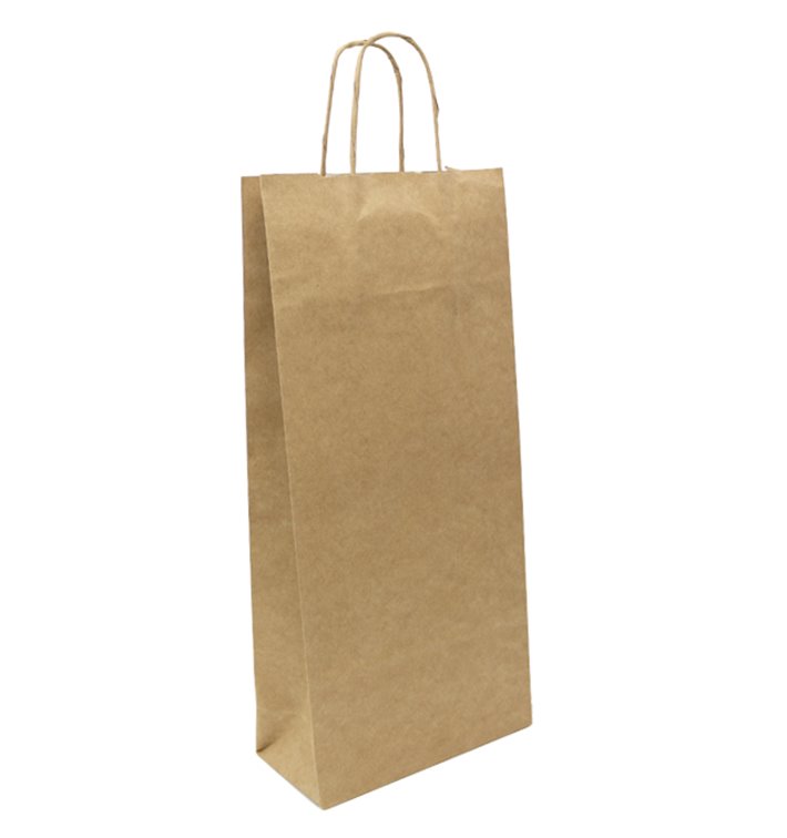 Sacchetti in Carta Kraft per Bottiglie 18+8x39cm (300 Pezzi) Sacchetti in Carta Kraft per Bottiglie 18+8x39cm (300 Pezzi)