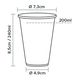 Bicchiere di Plastica PP Riutilizzabile Bianco 240ml (100 Pezzi)