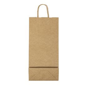 Sacchetti in Carta Kraft per Bottiglie 18+8x39cm (50 Pezzi)