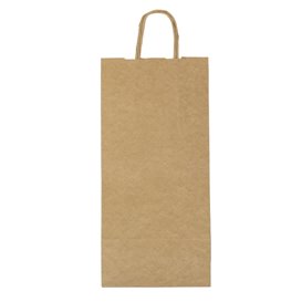 Sacchetti in Carta Kraft per Bottiglie 18+8x39cm (50 Pezzi)