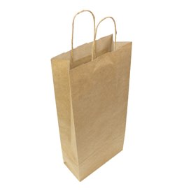 Sacchetti in Carta Kraft per Bottiglie 18+8x39cm (50 Pezzi)