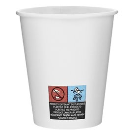 Bicchiere di Carta 6Oz/180ml Bianco Ø7,0cm (20 Pezzi)