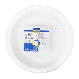 Piatto Fondo Riutilizzabile Economico PS Bianco Ø22cm (50 Pezzi)