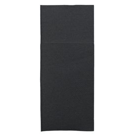 Tovagliolo Portaposate di Carta Micro Point 33x40cm Nero (60 Pezzi)