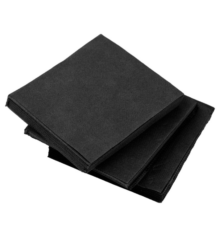 Tovagliolo da Cocktail di Carta Punta Punta 20x20cm Nero (100 Pezzi) Tovagliolo da Cocktail di Carta Punta Punta 20x20cm Nero (100 Pezzi)
