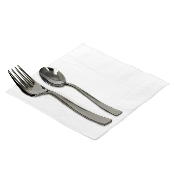 Tovagliolo di Carta con Bordo 40x40cm 1S Bianco (9.600 Pezzi) Tovagliolo di Carta con Bordo 40x40cm 1S Bianco (9.600 Pezzi)
