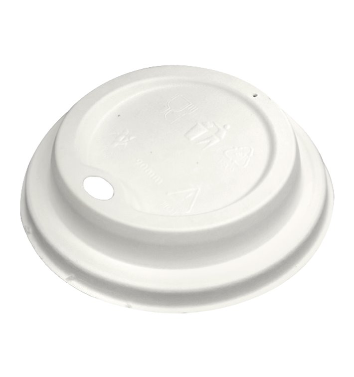 Coperchio con Foro in Fibra di Cellulosa Modellata Bianco Ø8,0cm (1.000 Pezzi) Coperchio con Foro in Fibra di Cellulosa Modellata Bianco Ø8,0cm (1.000 Pezzi)