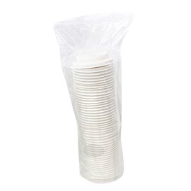Coperchio con Foro in Fibra di Cellulosa Modellata Bianco Ø9,0cm (50 Pezzi)