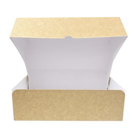 Scatola di Carta Pasticceria Cartone Kraft 25,8x18,9x8cm 2kg (20 Pezzi)