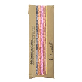 Cannuccia Dritta di Carta Colori Ø8mm 40cm (50 Pezzi)