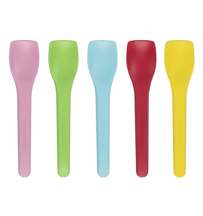 Paletta per Gelato Colori CPLA 10cm (100 Pezzi) Paletta per Gelato Colori CPLA 10cm (100 Pezzi)
