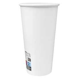 Bicchiere di Carta 20Oz/600ml Bianco Ø9,4cm (320 Uds)