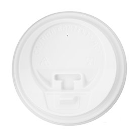 Coperchio con Foro per Bicchiere 7Oz Bianco Ø7,2cm (100 Pezzi)