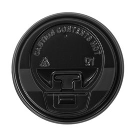 Coperchio con Foro per Bicchiere 7Oz Nero Ø7,2cm (100 Pezzi)
