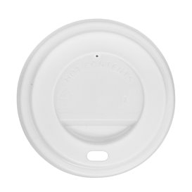 Coperchio con Foro per Bicchiere di Carta 4Oz/120ml Bianco Ø6,2cm (100 Pezzi)
