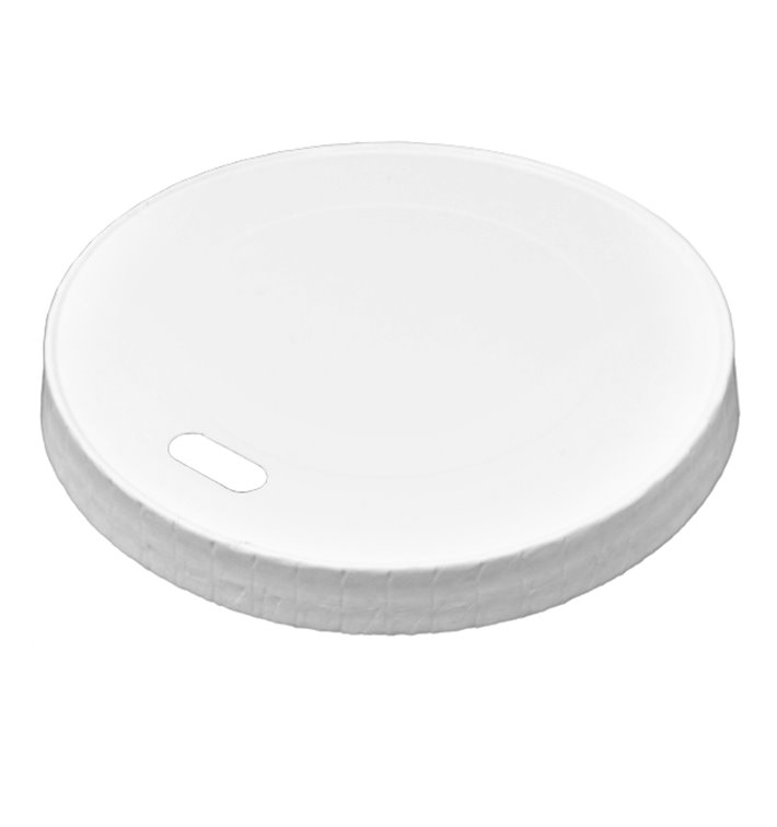 Coperchio da viaggio con foro in carta bianca Ø8,0cm (50 Pezzi)